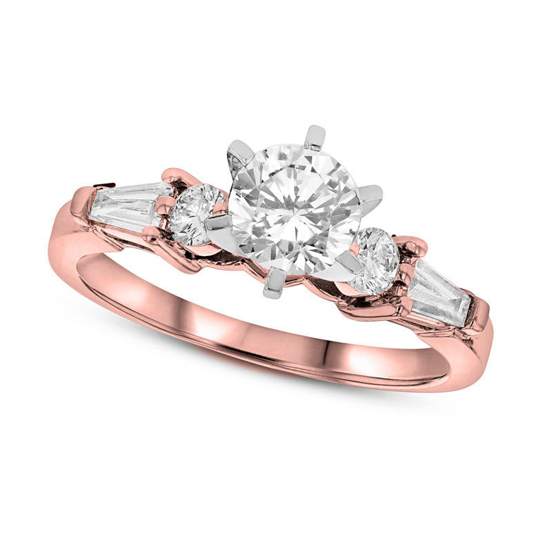 1.0 CT. T.W. Natural Diamond Engagement Ring in Solid 18K Rose Gold