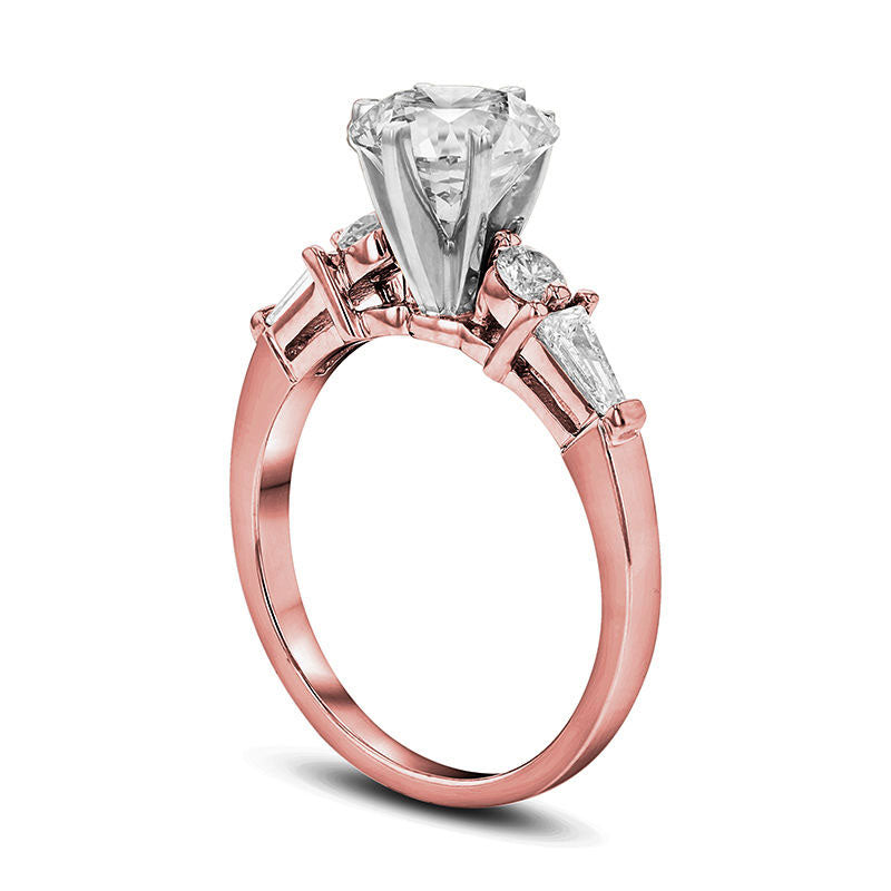 1.0 CT. T.W. Natural Diamond Engagement Ring in Solid 18K Rose Gold