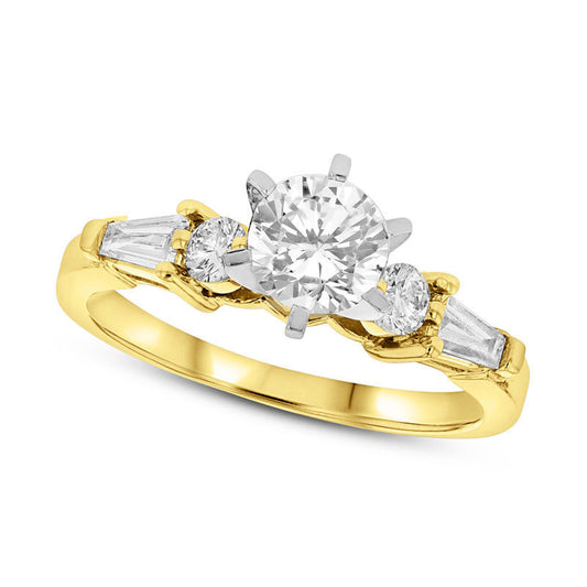 1.0 CT. T.W. Natural Diamond Engagement Ring in Solid 18K Gold