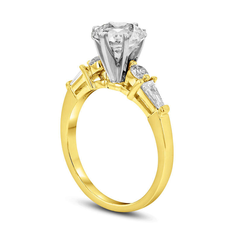 1.0 CT. T.W. Natural Diamond Engagement Ring in Solid 18K Gold