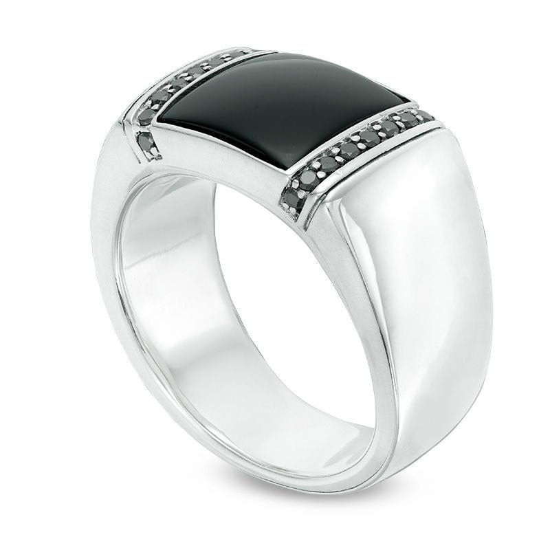 Men Sterling Silver 0.33ct top Diamond Ring