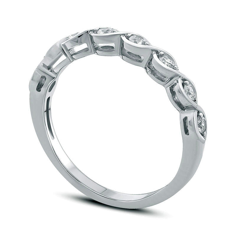 0.25 CT. T.W. Natural Diamond Twist Anniversary Band in Solid 10K White Gold