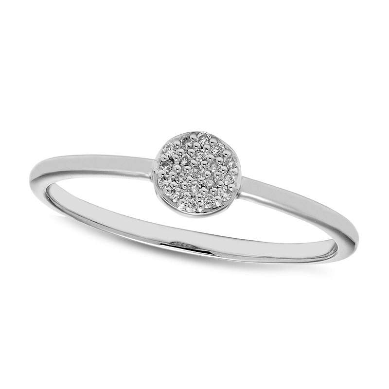 Natural Diamond Accent Circle Ring in Solid 10K White Gold