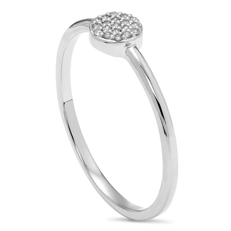 Natural Diamond Accent Circle Ring in Solid 10K White Gold