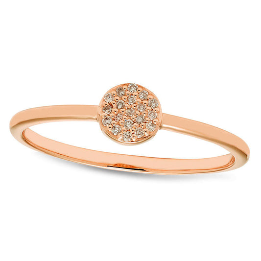 Natural Diamond Accent Circle Ring in Solid 10K Rose Gold