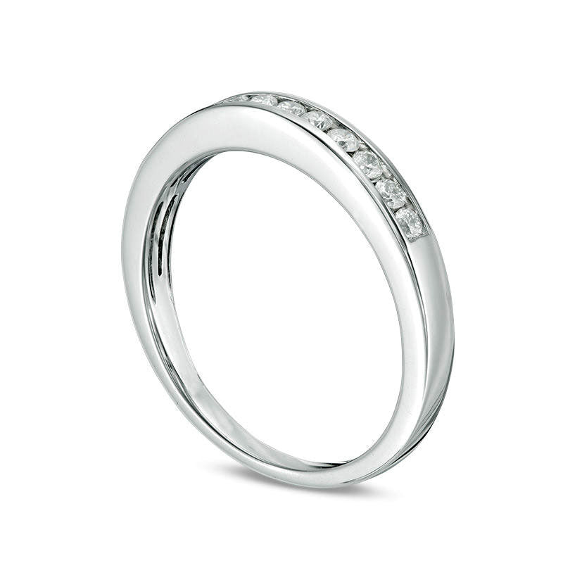 0.25 CT. T.W. Certified Natural Diamond Eleven Stone Anniversary Band in Solid 14K White Gold (I/I1)