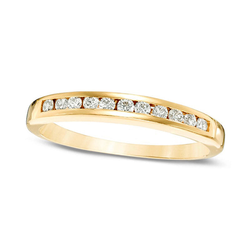 0.25 CT. T.W. Certified Natural Diamond Eleven Stone Anniversary Band in Solid 14K Gold (I/I1)