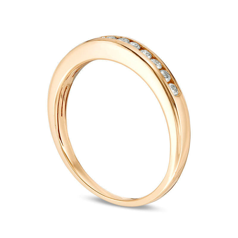 0.25 CT. T.W. Certified Natural Diamond Eleven Stone Anniversary Band in Solid 14K Gold (I/I1)