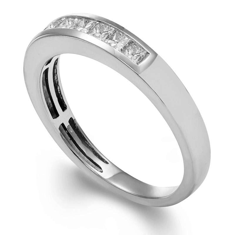 0.50 CT. T.W. Certified Princess-Cut Natural Diamond Nine Stone Wedding Band in Solid 14K White Gold (I/I1)