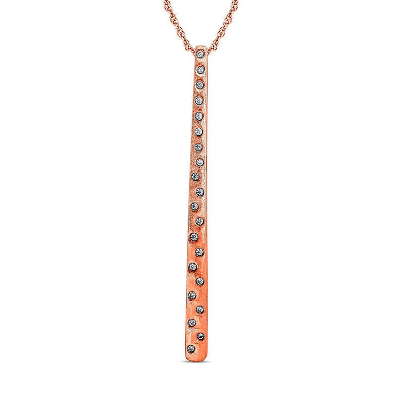 0.05 CT. T.W. Natural Diamond Linear Bar Pendant in 10K Rose Gold