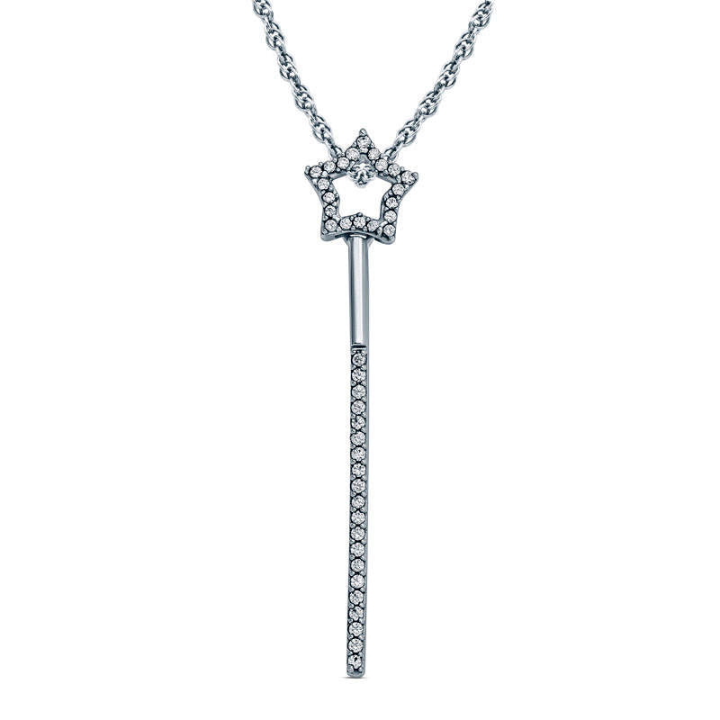 0.1 CT. T.W. Natural Diamond Magic Wand Pendant in 10K White Gold