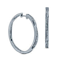 0.17 CT. T.W. Diamond Twist Hoop Earrings in Sterling Silver