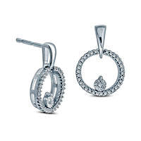 0.1 CT.T.W. Diamond Circle Stud Earrings in Sterling Silver