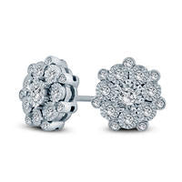 0.25 CT. T.W. Diamond Starburst Frame Stud Earrings in Sterling Silver