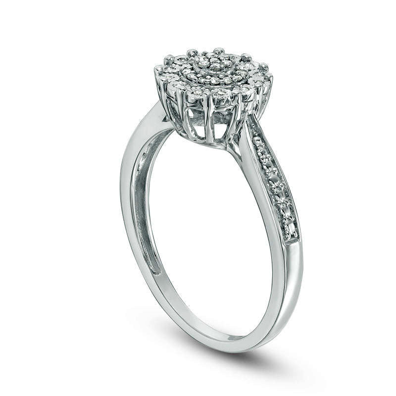 0.10 CT. T.W. Composite Natural Diamond Double Frame Promise Ring in Sterling Silver