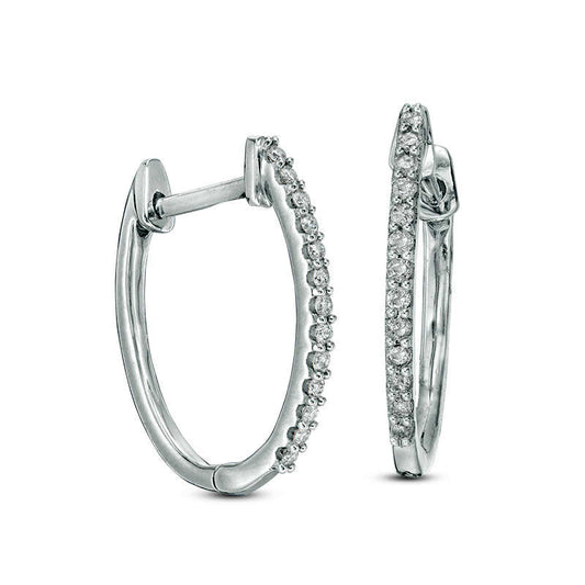 0.13 CT. T.W. Diamond Hoop Earrings in Sterling Silver