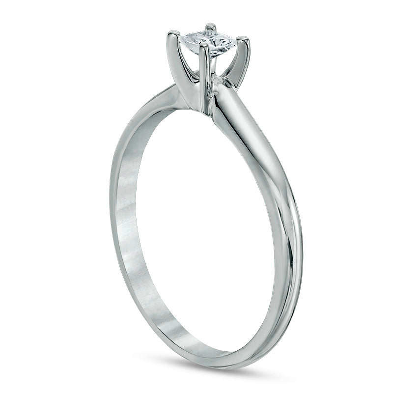 0.25 CT. Princess-Cut Natural Clarity Enhanced Diamond Solitaire Engagement Ring in Solid 14K White Gold (I/I2)