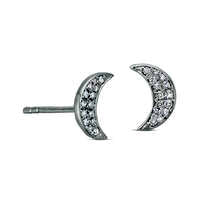 0.13 CT. T.W. Diamond Crescent Moon Stud Earrings in Sterling Silver