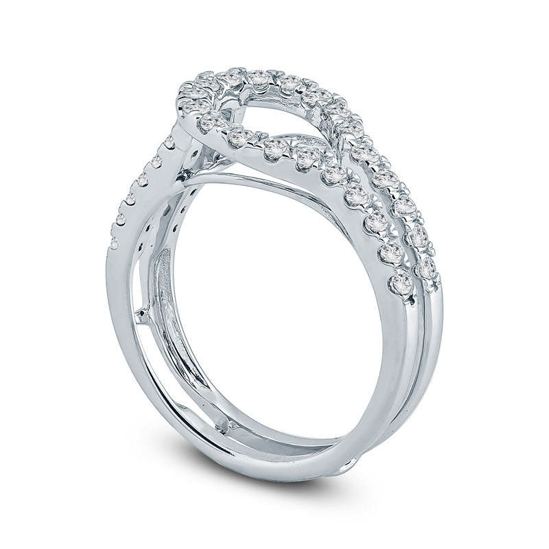 0.75 CT. T.W. Natural Clarity Enhanced Diamond Loop Frame Solitaire Enhancer in Solid 10K White Gold