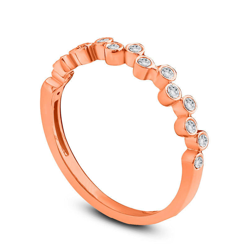 0.10 CT. T.W. Natural Diamond Zig-Zag Stackable Band in Solid 10K Rose Gold