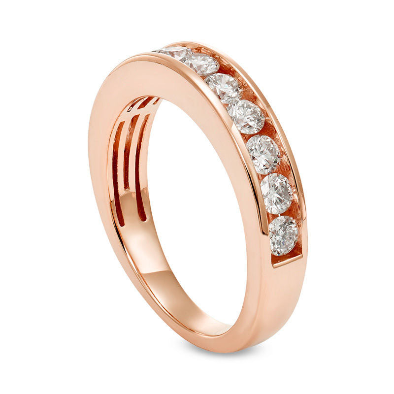 0.50 CT. T.W. Certified Natural Diamond Eleven Stone Anniversary Band in Solid 14K Rose Gold (I/I1)