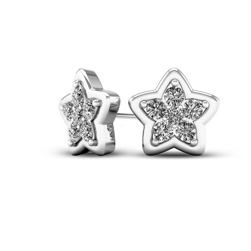 0.17 CT. T.W. Diamond Star Stud Earrings in 10K White Gold