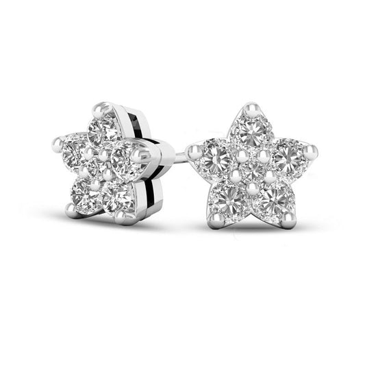 0.25 CT. T.W. Diamond Star Stud Earrings in 10K White Gold