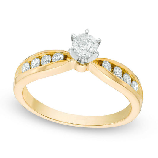 0.50 CT. T.W. Natural Diamond Engagement Ring in Solid 14K Gold