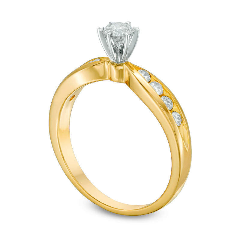 0.50 CT. T.W. Natural Diamond Engagement Ring in Solid 14K Gold