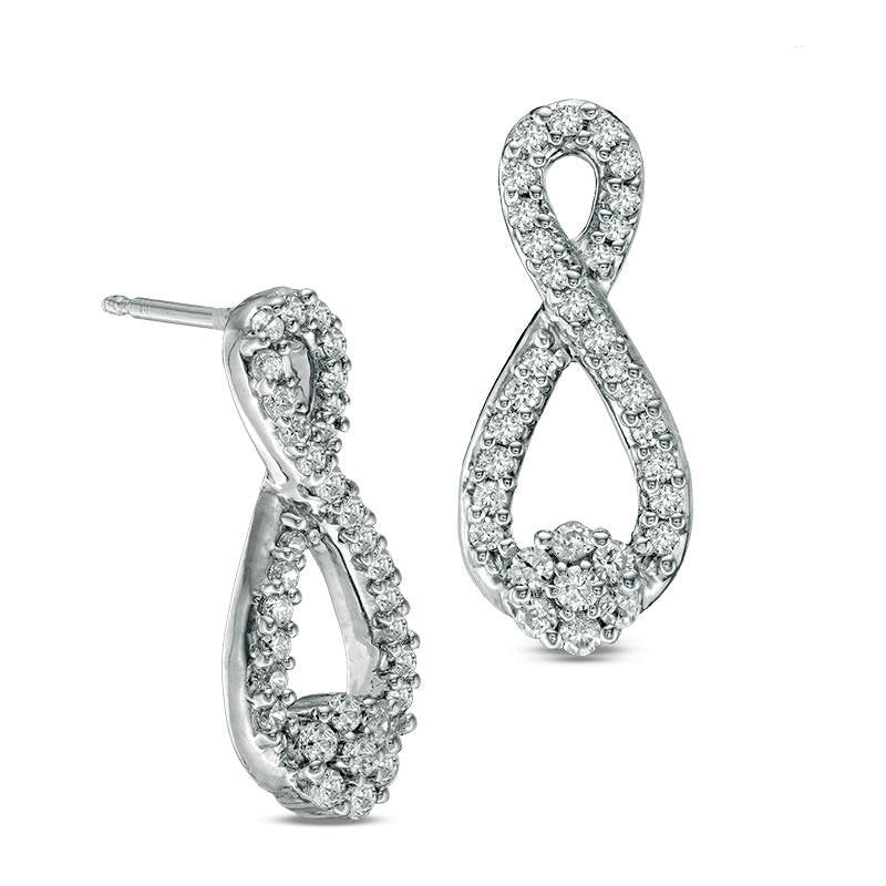 0.75 CT. T.W. Composite Diamond Infinity Drop Earrings in 10K White Gold