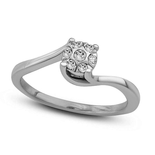 0.10 CT. T.W. Composite Natural Diamond Bypass Promise Ring in Solid 10K White Gold