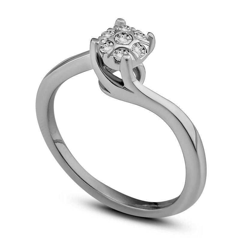 0.10 CT. T.W. Composite Natural Diamond Bypass Promise Ring in Solid 10K White Gold