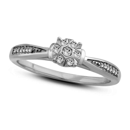 0.10 CT. T.W. Composite Natural Diamond Collar Promise Ring in Solid 10K White Gold