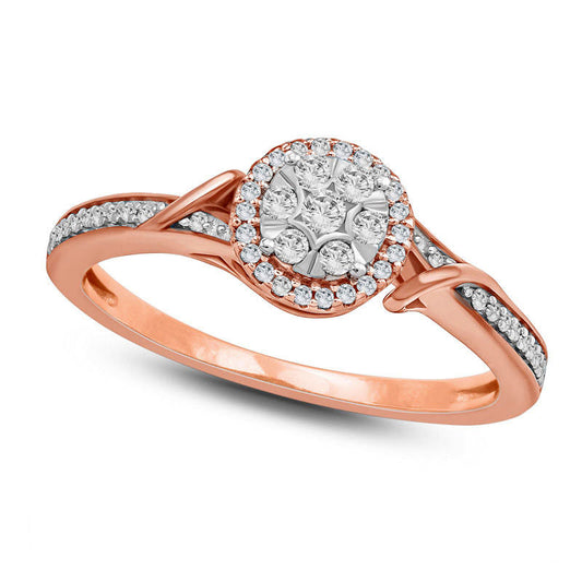 0.20 CT. T.W. Composite Natural Diamond Bypass Loop Promise Ring in Solid 10K Rose Gold