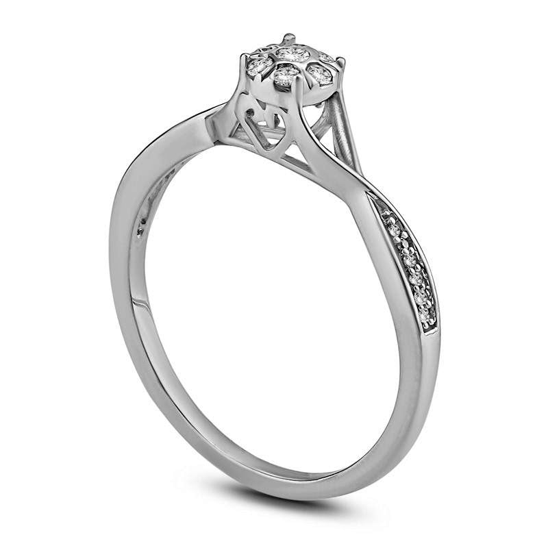 0.10 CT. T.W. Composite Natural Diamond Twist Promise Ring in Solid 10K White Gold