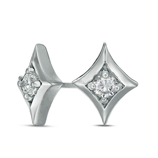 0.25 CT. T.W. Diamond Solitaire Star Stud Earrings in 10K White Gold