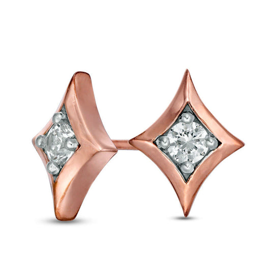 0.25 CT. T.W. Diamond Solitaire Star Stud Earrings in 10K Rose Gold