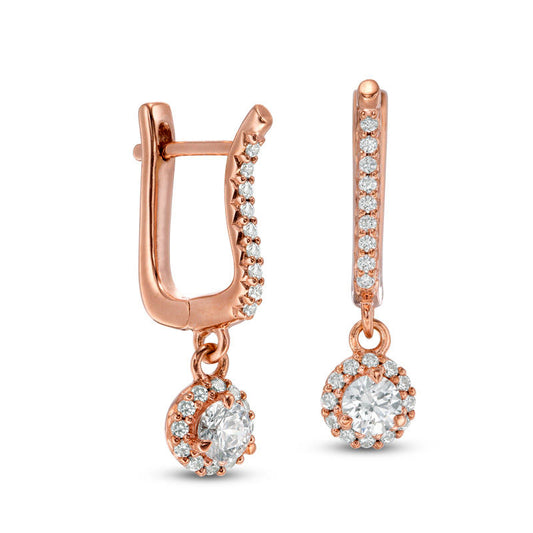 0.5 CT. T.W. Diamond Frame Drop Earrings in 10K Rose Gold