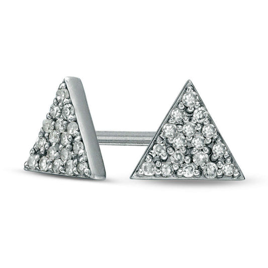 0.1 CT. T.W. Diamond Triangle Stud Earrings in 10K White Gold