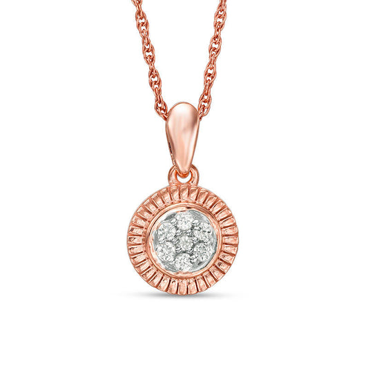 0.07 CT. T.W. Composite Natural Diamond Pendant in 10K Rose Gold