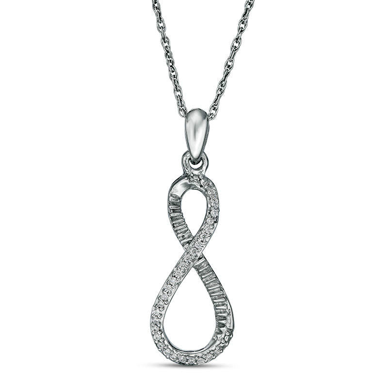 0.07 CT. T.W. Natural Diamond Infinity Pendant in Sterling Silver