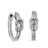 0.17 CT. T.W. Diamond Double Knot Hoop Earrings in Sterling Silver