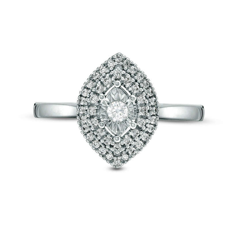 0.25 CT. T.W. Natural Diamond Double Marquise Frame Engagement Ring in Solid 14K White Gold