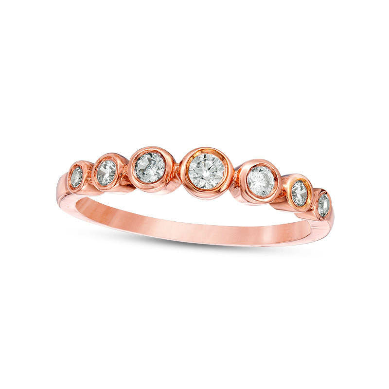 0.25 CT. T.W. Natural Diamond Bubble Stackable Band in Solid 10K Rose Gold