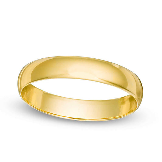 Men's 4.0mm Polished Wedding Band in Solid 10K Yellow Gold