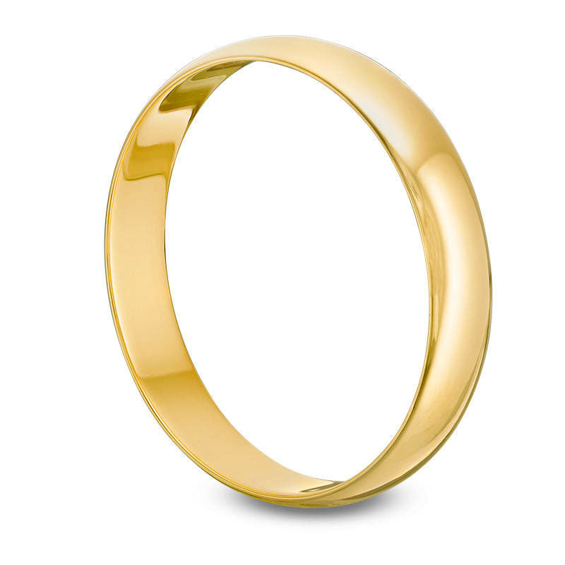 Men's 4.0mm Polished Wedding Band in Solid 10K Yellow Gold