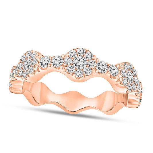 0.50 CT. T.W. Natural Diamond Frame Stackable Band in Solid 10K Rose Gold