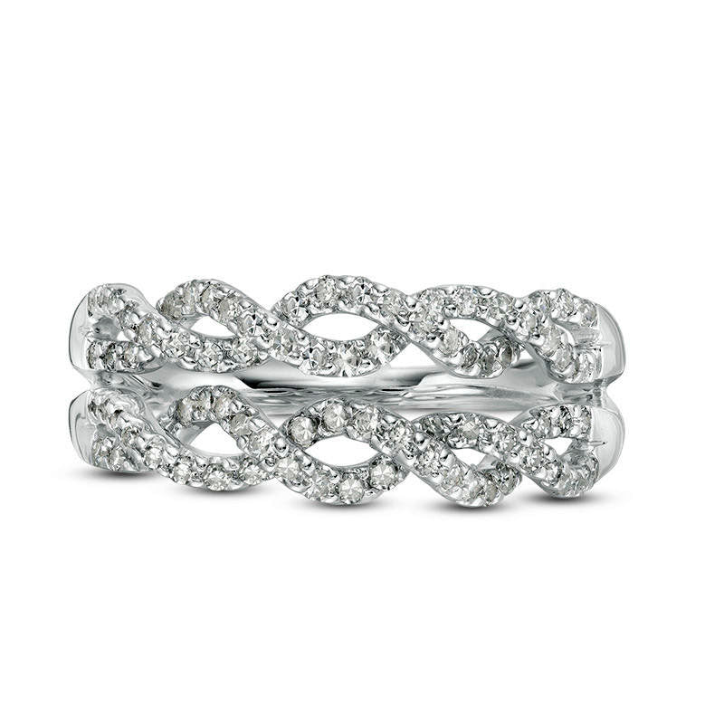 0.50 CT. T.W. Natural Diamond Double Row Twist Wedding Band in Sterling Silver