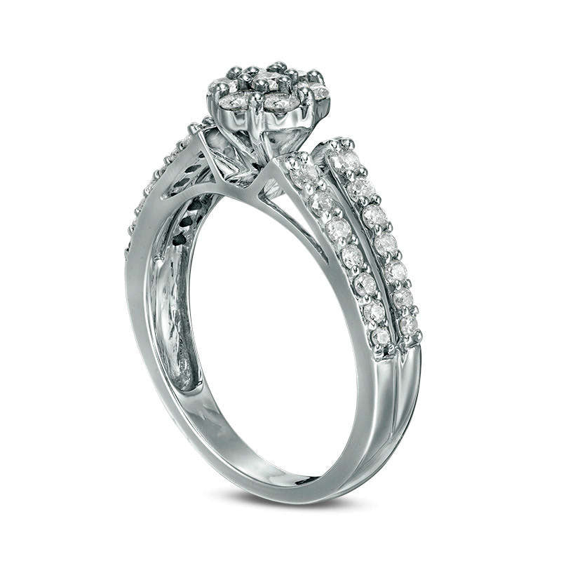 0.75 CT. T.W. Composite Natural Diamond Split Shank Engagement Ring in Solid 10K White Gold