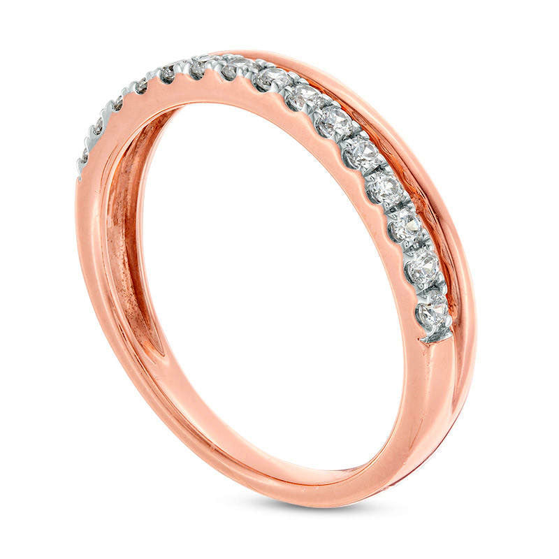 0.25 CT. T.W. Natural Diamond Stacked Anniversary Band in Solid 10K Rose Gold